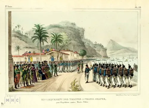 imagem: Embarquement des Troupes a Prahia Grande, pour l’Expédition contre Monte-Video