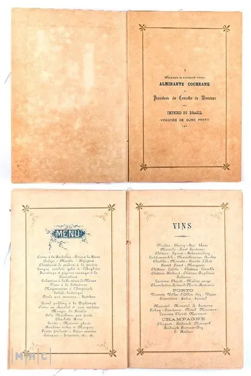 imagem: Menu do banquete da Ilha Fiscal