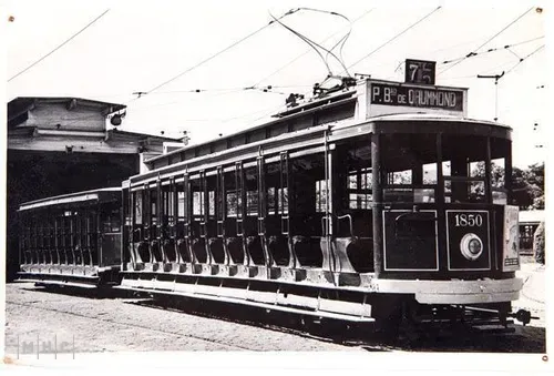 imagem: Bonde Praça Barão de Drumond, carro nº 1850
